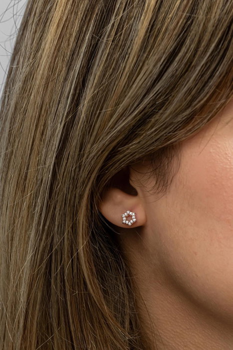 Heliophilia Silver Pendientes de Plata de Ley 925 con Oro Rosa y Circón NRZ999487